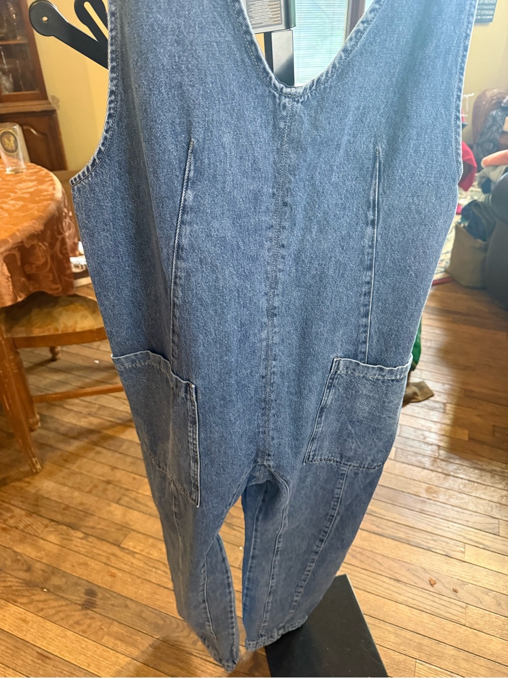 We The Free Faded Blue Denim Jumpsuit